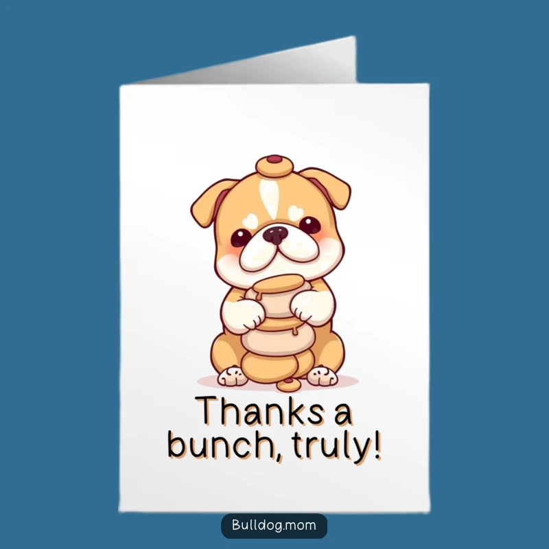 Free Printable Thank You Card: Funny Bulldog Treat Tower, Express Gratitude Gift