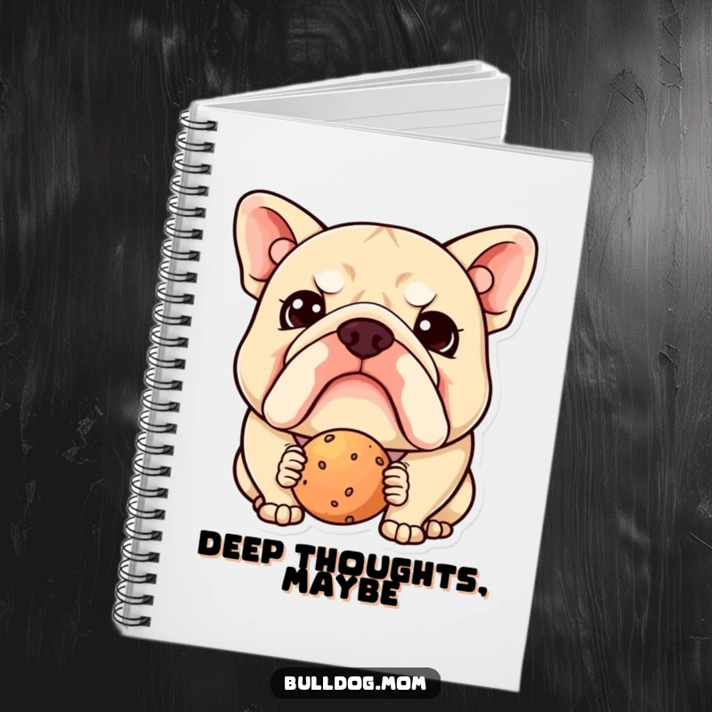 Funny Kawaii Bulldog Notebook: Adorable journal with a cute, confused dog on the cover, perfect for funny notes.