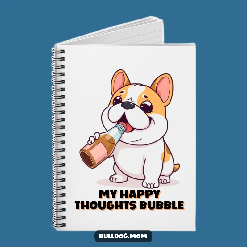 Funny Bulldog Chug Notebook: Jot Down Happy Thoughts