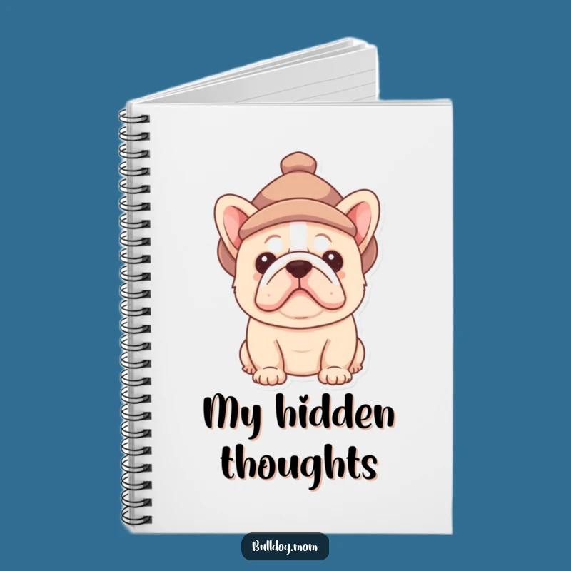 Funny Bulldog Hat Peek Notebook - Pup Diary Gift for Notes