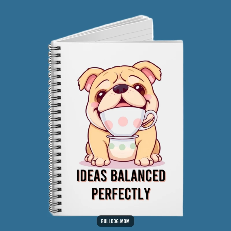 Funny Bulldog Teacup Notebook - Elegant Dog Journal, Hilarious Gift