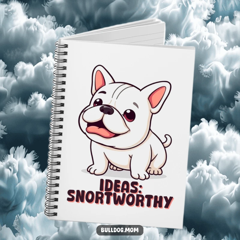 Funny Kawaii Bulldog Notebook: A cute bulldog mid-happy snort, stubby tail wagging, perfect for jotting down thoughts and ideas.