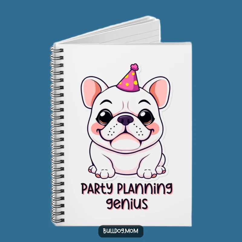 Funny Kawaii Bulldog Notebook, Perfect for Jotting Down Party Plans