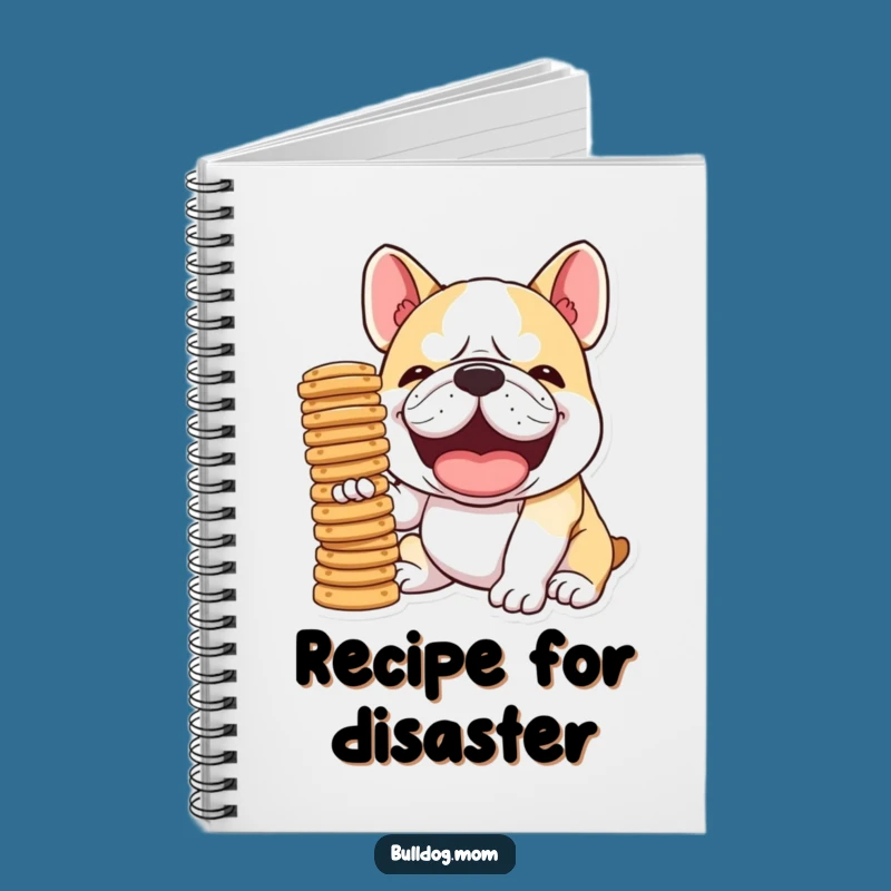 Funny Kawaii Bulldog Notebook, Perfect for Jotting Down Snack Ideas