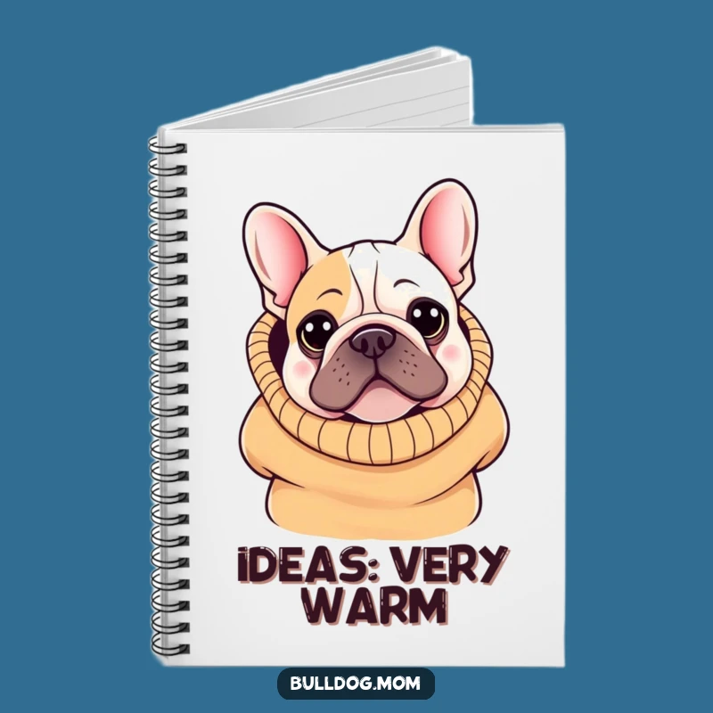 Funny Kawaii Bulldog Notebook: Oversized Sweater Journal