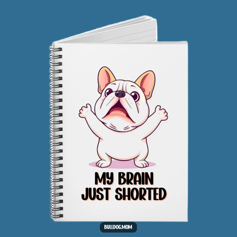 Funny Kawaii Bulldog Notebook: Startled Thoughts Journal Gift