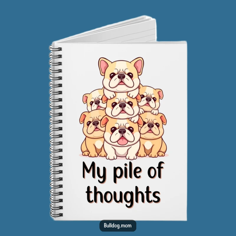 Funny Kawaii Bulldog Stack Notebook: Jot Down Cozy Ideas