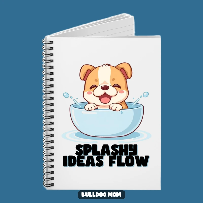 Funny Splashy Bulldog Cub Notebook - Giggling Pup Water, Journal Gift!