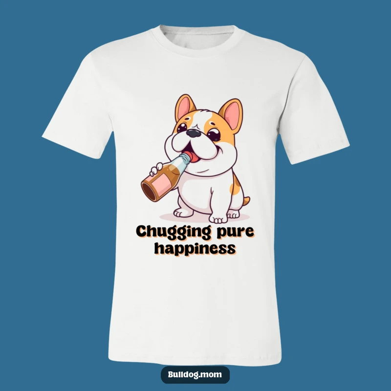 Funny Bulldog Chug T-Shirt: Happy Pup Apparel Gift