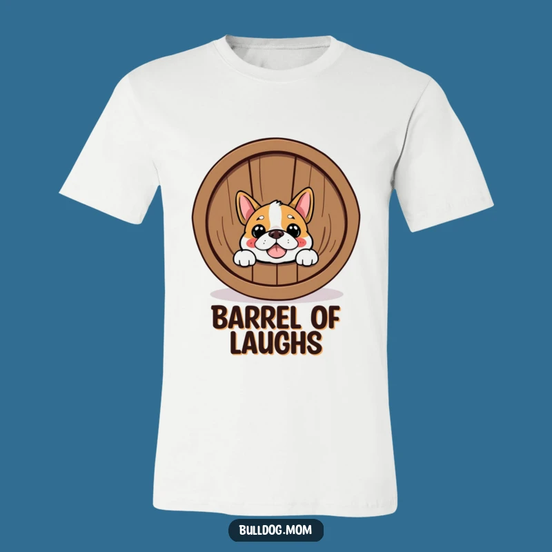 Funny Bulldog Barrel Peek T-Shirt: Happy Surprise for a Hilarious Outfit