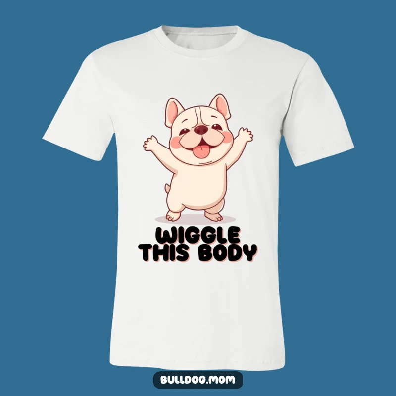 Funny Kawaii Bulldog T-Shirt: Clumsy Happy Dance, Comedic Style Statement