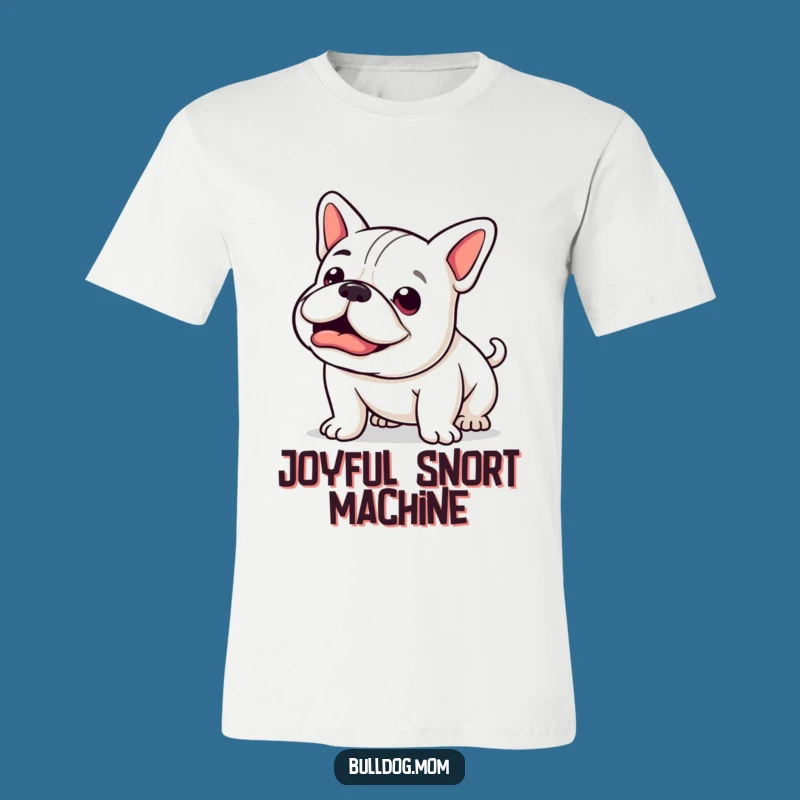 Funny Kawaii Bulldog T-Shirt: Happy Snort and Wag Tee