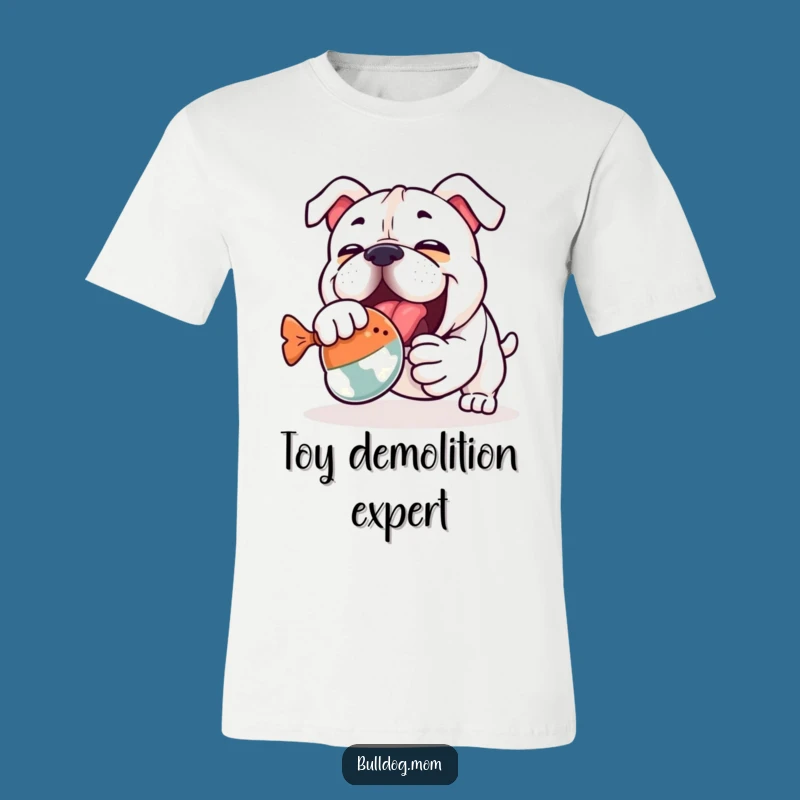 Funny Kawaii Bulldog T-Shirt: Enthusiastic Toy Wrestling Tee for Dog Lovers