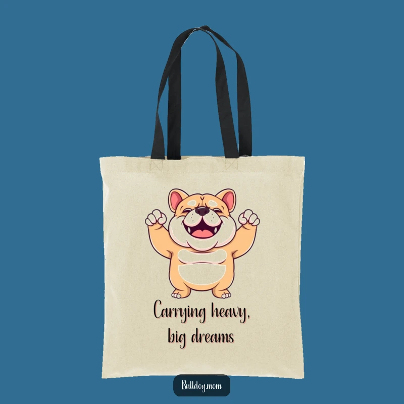 Funny Bulldog Flex Tote: Carry Your Strength in Style