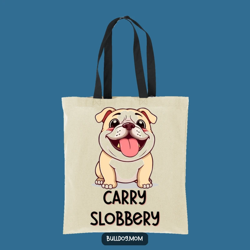 Funny Bulldog Panting Tote Bag: Carry Your Happy Vibes with This Humorous Pup