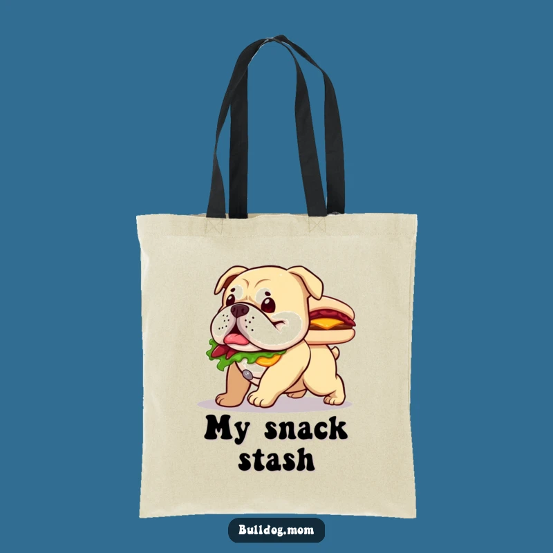 Funny Bulldog Sandwich Tote Bag - Shopping with a Hilarious Dog Gift