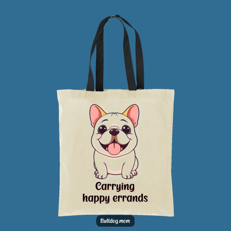 Funny Kawaii Bulldog Smile Tote Bag: Hilarious Gift for the Joyful!