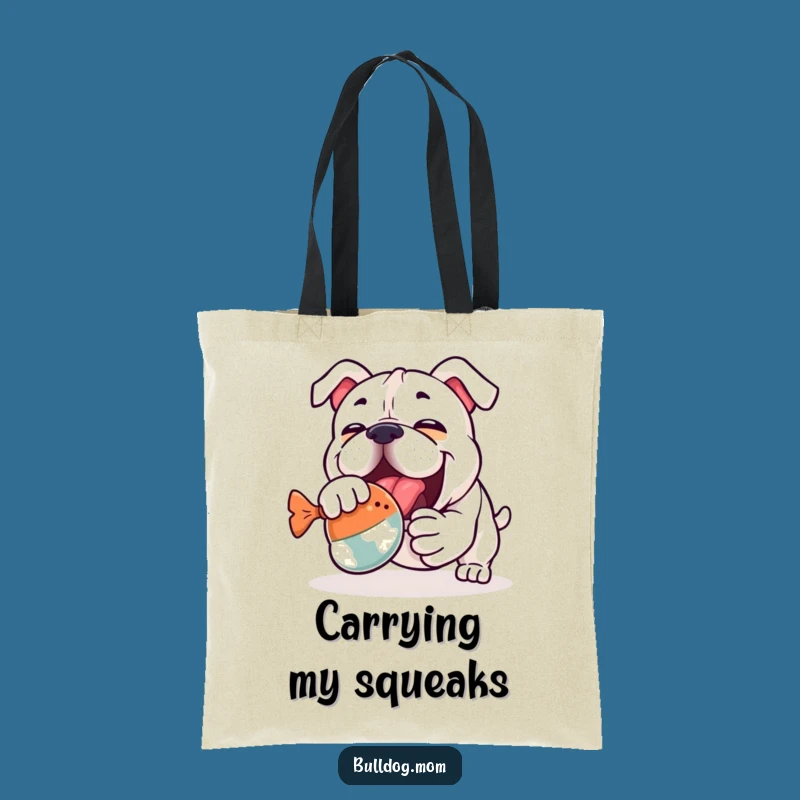 Funny Kawaii Bulldog Tote Bag: Hilarious Toy Wrestling Carry-All