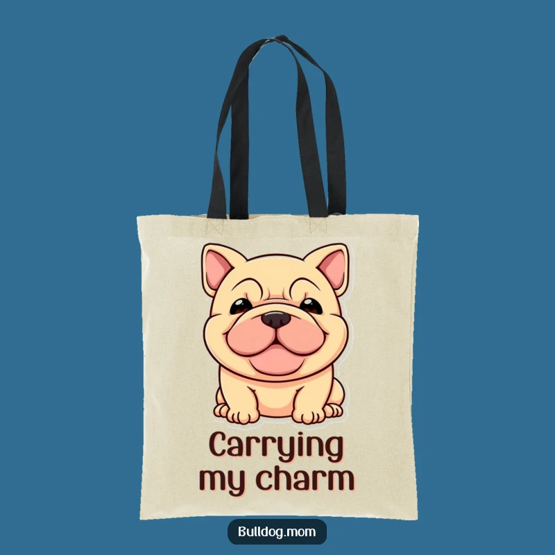 Funny Stocky Dog Tote Bag: Wrinkled Face Daily Carryall Gift
