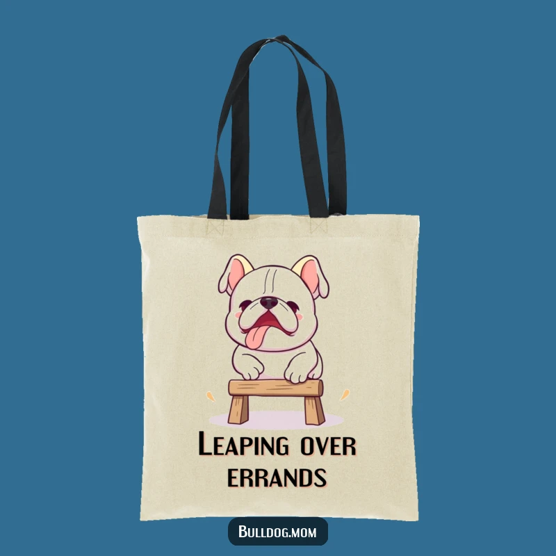 Funny Kawaii Bulldog Jump Fail Tote Bag: Carry Your Efforts