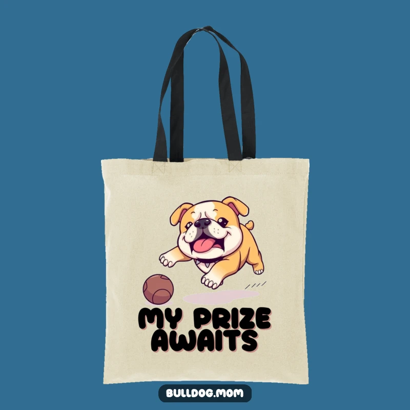 Funny Kawaii Bulldog Tote Bag, Stylish & Humorous Ball Hunter Accessory